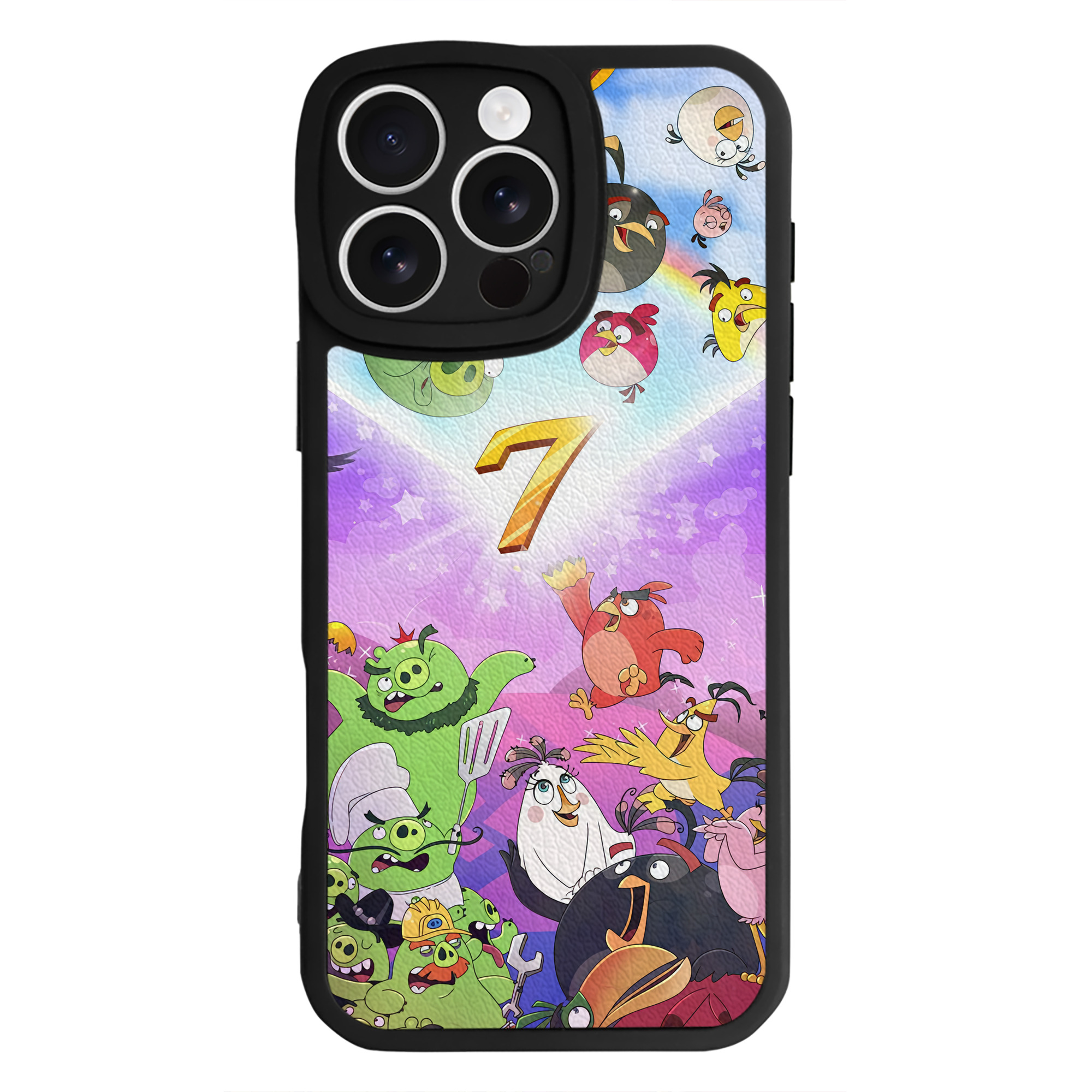 （画像用） Angry Birds アングリーバード 【iPhone 16シリーズ対応】シリコンスマホケース（レザー調） 材質：シリコン